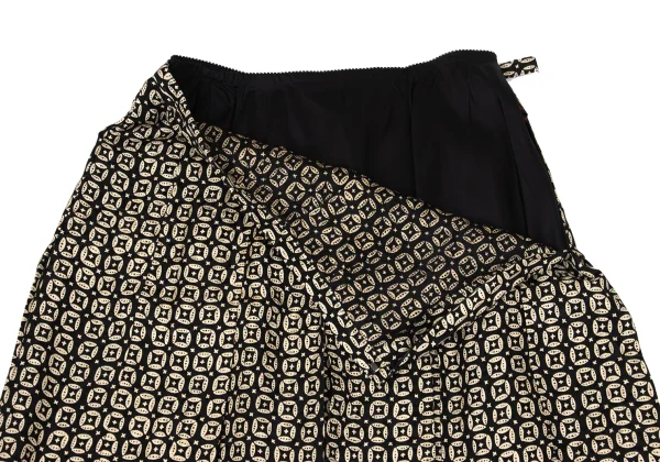 yoshie inaba Pattern Printed Pleats Silk Skirt K-171195_005