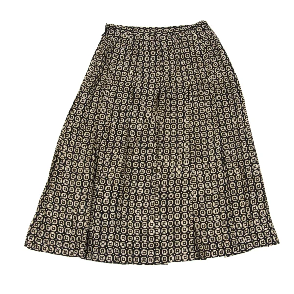 yoshie inaba Pattern Printed Pleats Silk Skirt K-171195_009