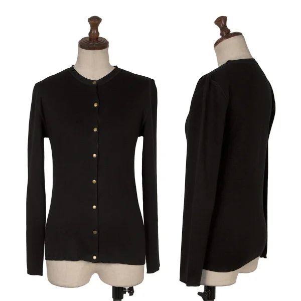 L'EQUIPE YOSHIE INABA Cotton Silk Knit Cardigan Black S-M K-171196_001