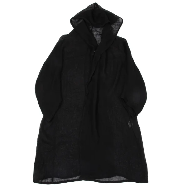 Y's Linen Hooded Mesh Knit Long Summer Coat K-171197_002