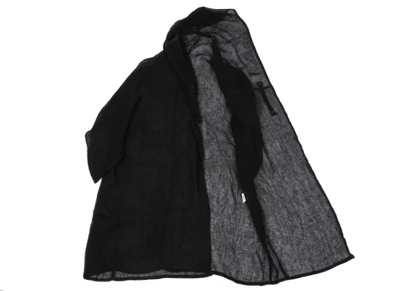 Y's Linen Hooded Mesh Knit Long Summer Coat K-171197_009