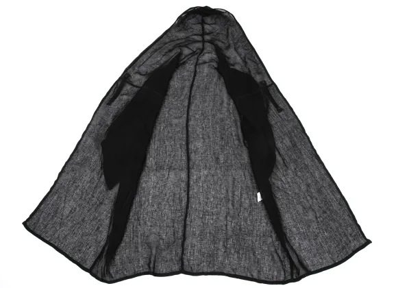 Y's Linen Hooded Mesh Knit Long Summer Coat K-171197_010
