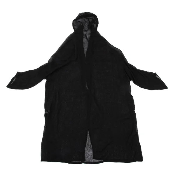 Y's Linen Hooded Mesh Knit Long Summer Coat K-171197_011