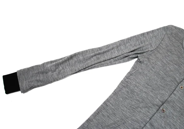 Y's Thumbhole Mock Layered Wool Knit Cardigan K-171199_005
