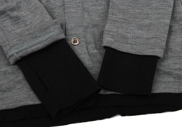 Y's Thumbhole Mock Layered Wool Knit Cardigan K-171199_006