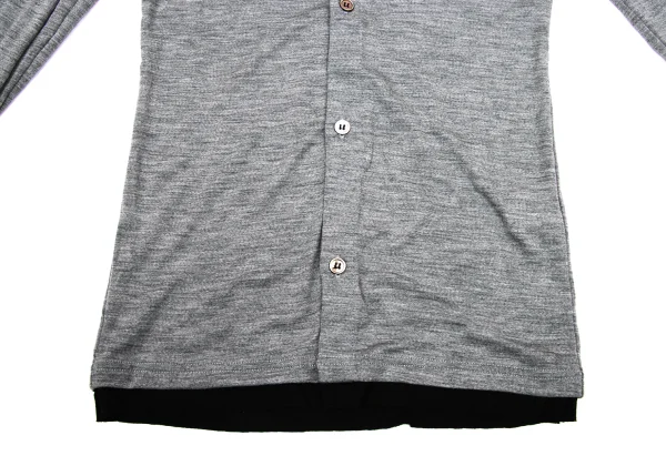 Y's Thumbhole Mock Layered Wool Knit Cardigan K-171199_009
