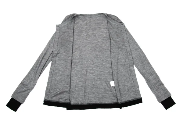 Y's Thumbhole Mock Layered Wool Knit Cardigan K-171199_010