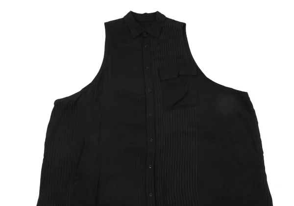 Y's Rayon Striped Sleeveless Shirt Dress K-171202_003