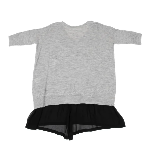 Y's Different Material Switching Knit Short-sleeved Tunic K-171205_009