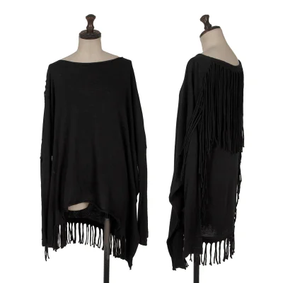 Y's Wool Cotton Fringe Knit Top