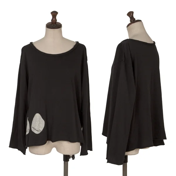 Y's Cotton Dot Printed T Shirt Black 2 K-171212_001