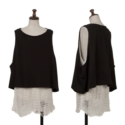 Y's Mesh Knit Layered Sleeveless Top