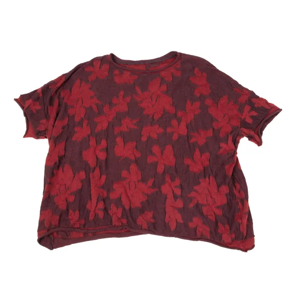 Y's Floral Jacquard Short Sleeve Knit Top K-171215_002