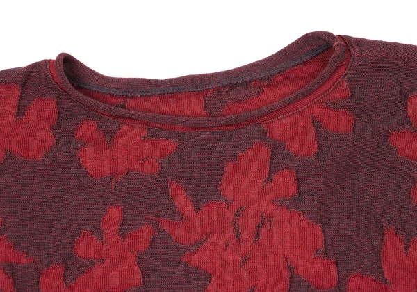 Y's Floral Jacquard Short Sleeve Knit Top K-171215_004