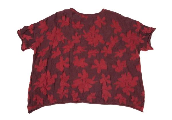 Y's Floral Jacquard Short Sleeve Knit Top K-171215_008