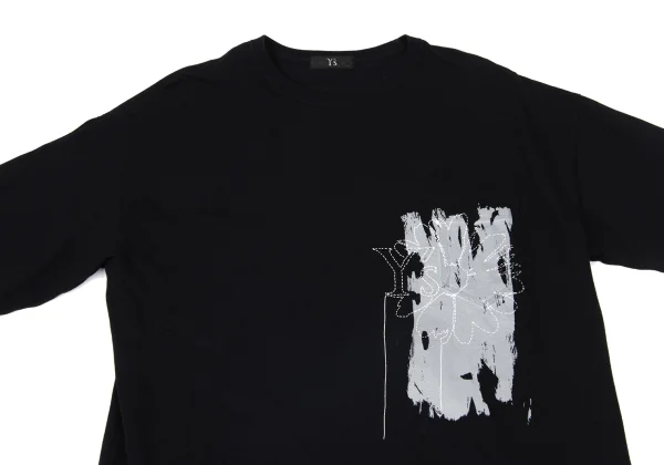 Y's Stitch Floral Logo Printed T Shirt K-171217_003