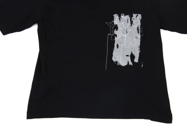 Y's Stitch Floral Logo Printed T Shirt K-171217_007