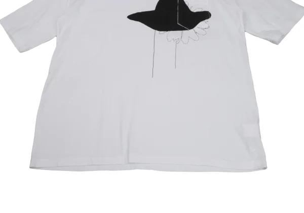 Y's Stitch Floral Logo Print T Shirt K-171218_010
