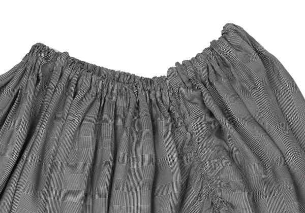 Y's Checker Side Gathered Switching Wide Cropped Pants K-171219_004