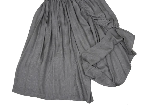 Y's Checker Side Gathered Switching Wide Cropped Pants K-171219_008