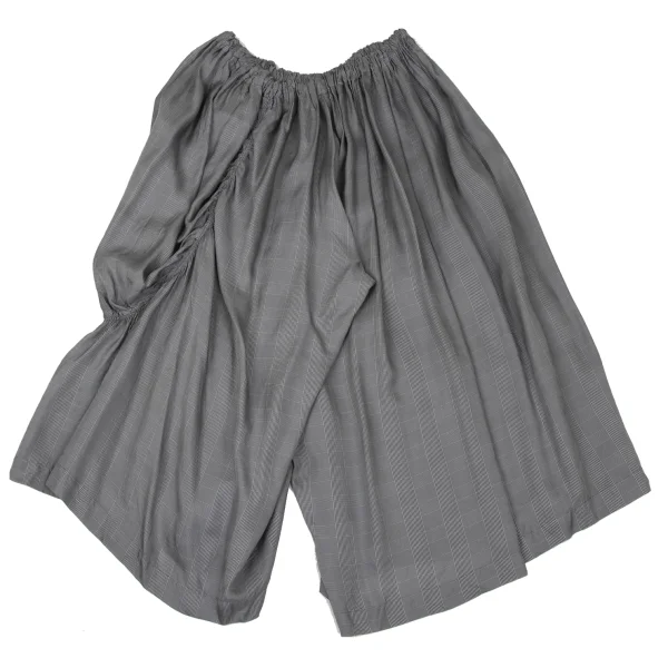 Y's Checker Side Gathered Switching Wide Cropped Pants K-171219_009