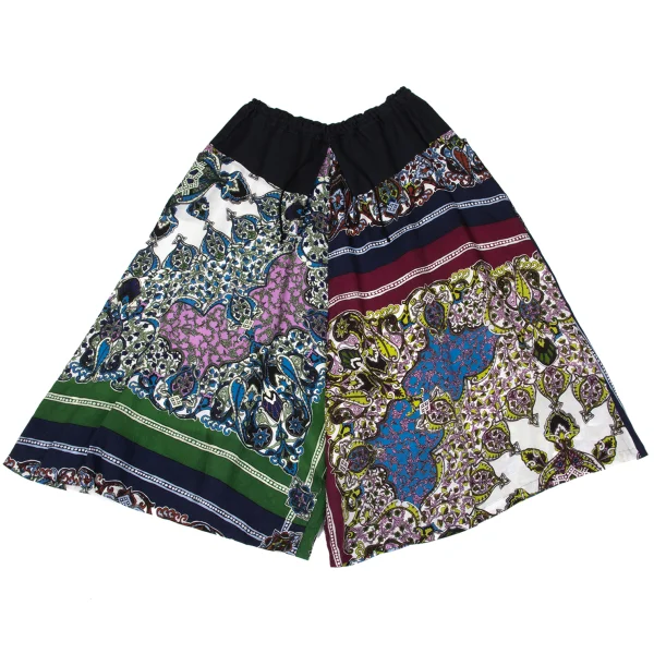 Y's Baroque Print Tuck Dropped Crotch Pants Multi-Color 2 K-171220_001