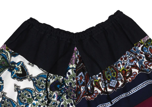 Y's Baroque Print Tuck Dropped Crotch Pants K-171220_003