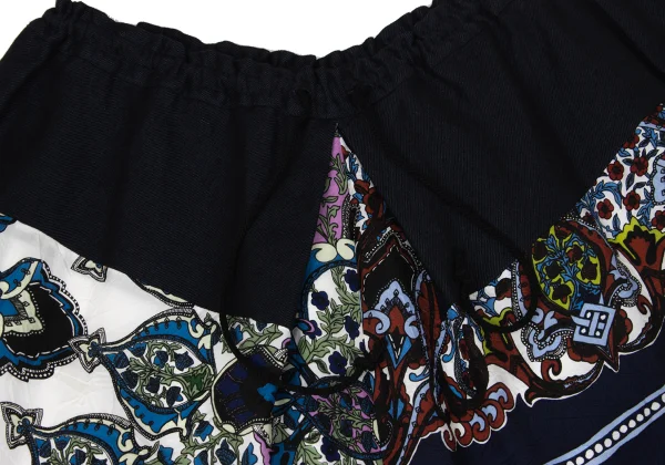 Y's Baroque Print Tuck Dropped Crotch Pants K-171220_004