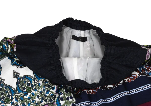 Y's Baroque Print Tuck Dropped Crotch Pants K-171220_007