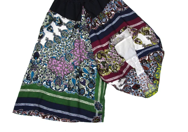 Y's Baroque Print Tuck Dropped Crotch Pants K-171220_011