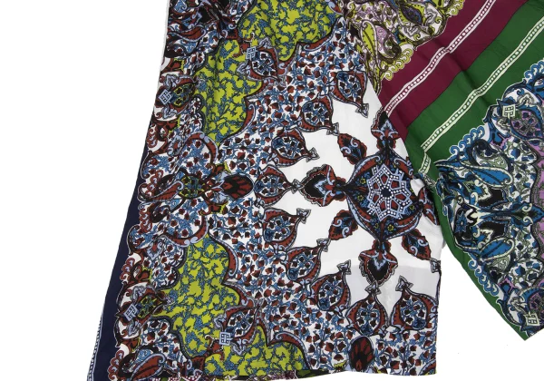 Y's Baroque Print Tuck Dropped Crotch Pants K-171220_014