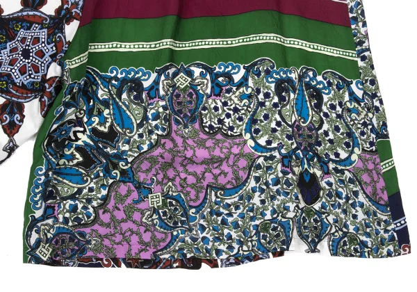 Y's Baroque Print Tuck Dropped Crotch Pants K-171220_015