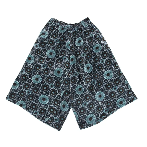 Y's Kaleidoscope Pattern Velour Dropped Crotch Pants Sky blue 2 K-171221_001