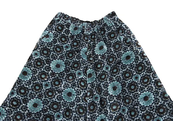 Y's Kaleidoscope Pattern Velour Dropped Crotch Pants K-171221_002