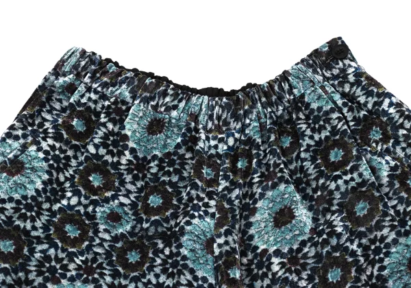 Y's Kaleidoscope Pattern Velour Dropped Crotch Pants K-171221_003