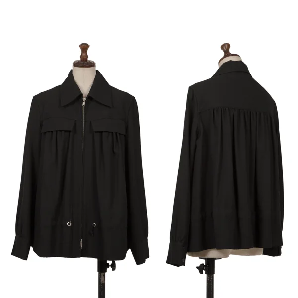 LIMI feu Wool Gathered Switching Zip Jacket Black S K-171234_001