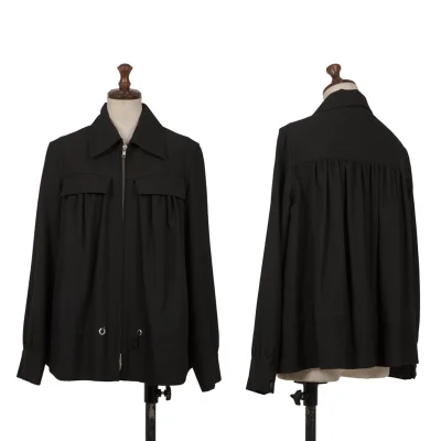 LIMI feu Wool Gathered Switching Zip Jacket