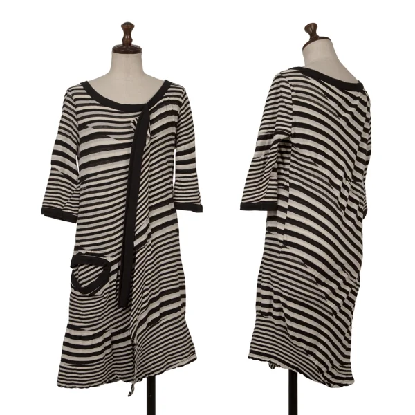 LIMI feu Bias Striped Switching Tunic Black,White M K-171236_001