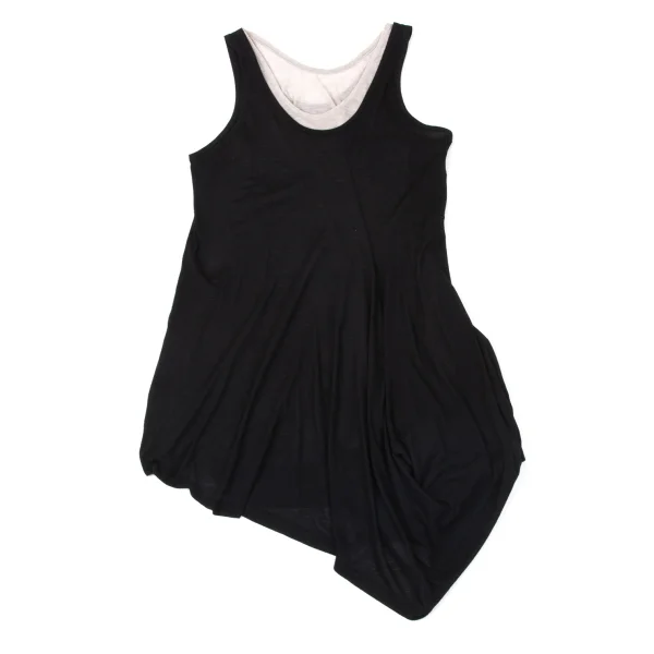 Y's Color Block Layered Asymmetrical Sleeveless Tunic K-171239_002