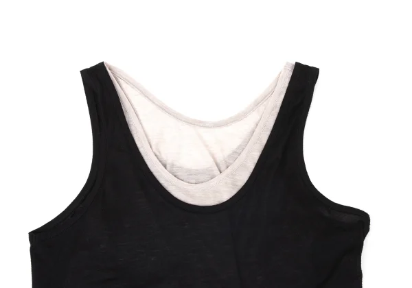 Y's Color Block Layered Asymmetrical Sleeveless Tunic K-171239_003