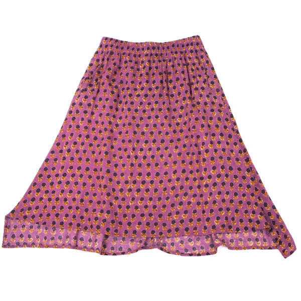 Y's Floral Printed Cotton Flare Skirt K-171241_002