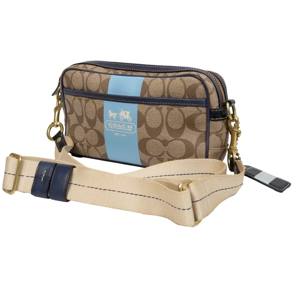 COACH 769-11355 Line Printed Shoulder Bag Beige  K-171247_001