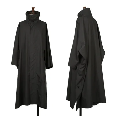 PLEATS PLEASE Poly Off Shoulder Zip Coat