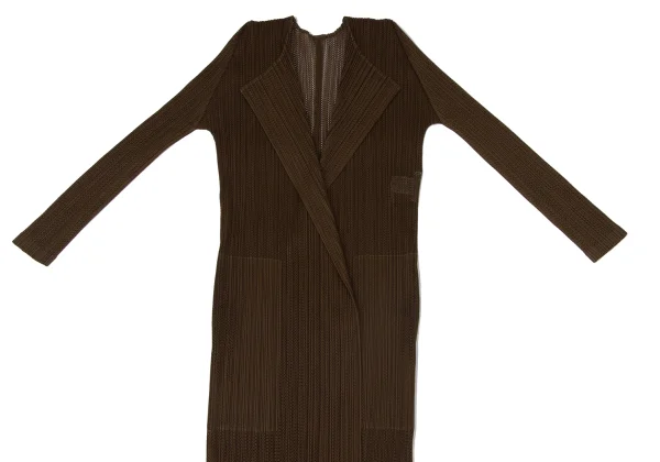 PLEATS PLEASE Mesh Buttonless Long Cardigan K-171255_003