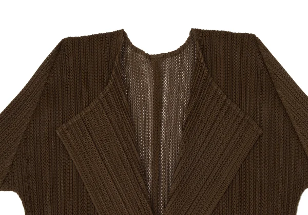 PLEATS PLEASE Mesh Buttonless Long Cardigan K-171255_004