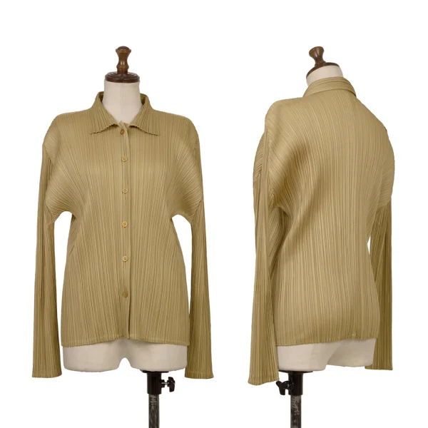 PLEATS PLEASE Pleated Long-sleeve Shirt Gold 4 K-171257_001