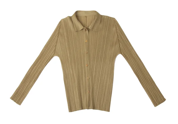 PLEATS PLEASE Pleated Long-sleeve Shirt K-171257_002