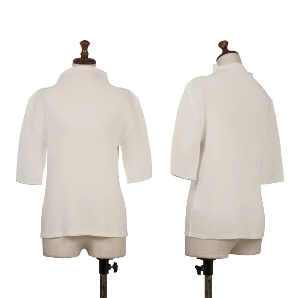 PLEATS PLEASE Mist Pleat High-Neck T-Shirt White 3 K-171258_001