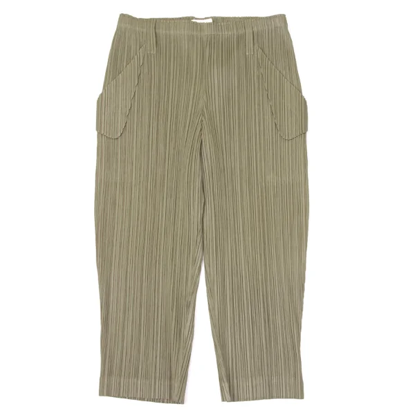 PLEATS PLEASE Flap Pocket Cropped Pants Khaki 3 K-171260_001