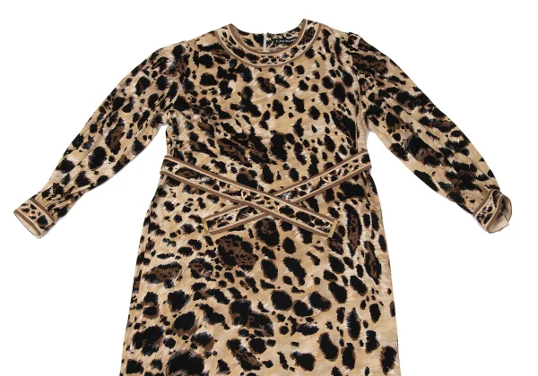 LEONARD Wool Silk Leopard Printed Dress K-171261_003
